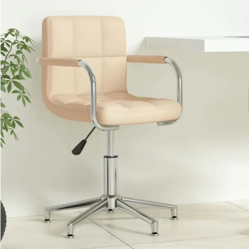 Moderne draaibare kantoorstoel met zacht bekleding - Crème / 1 - Bureaustoelen