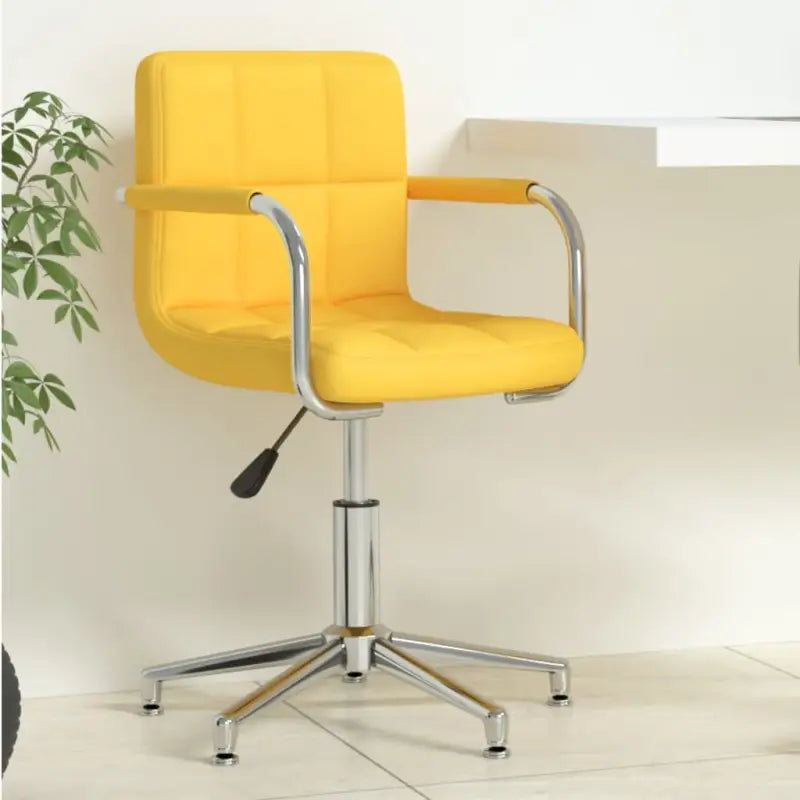 Moderne draaibare kantoorstoel met zacht bekleding - Mosterdgeel / 1 - Bureaustoelen