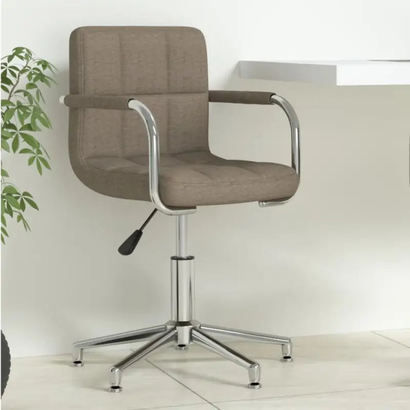 Moderne draaibare kantoorstoel met zacht bekleding - Taupe / 1 - Bureaustoelen
