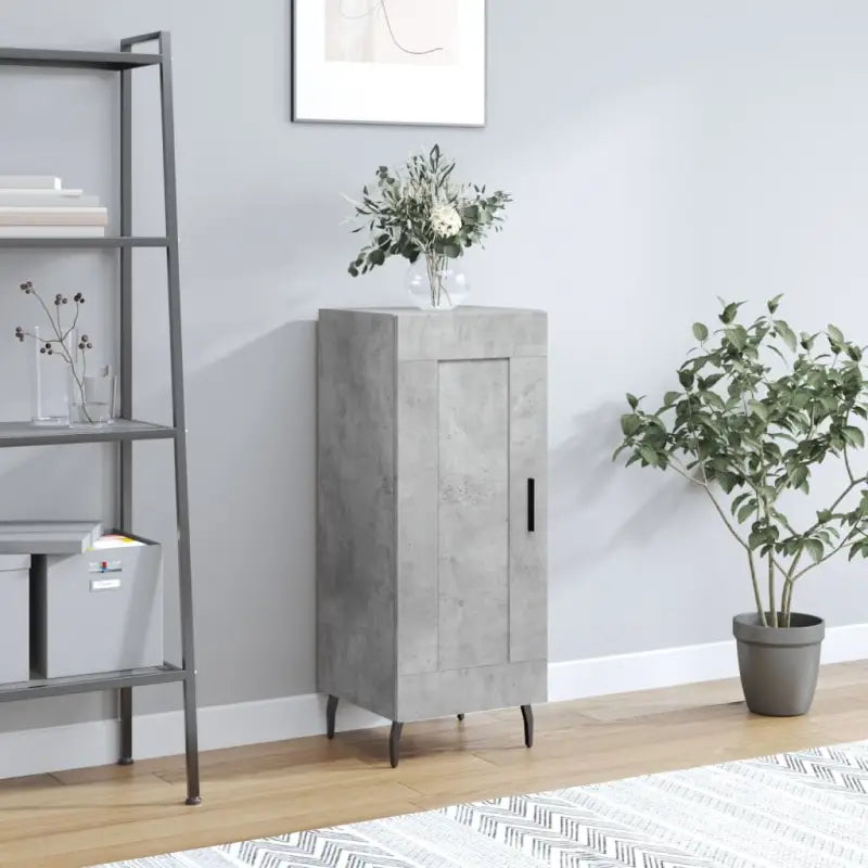 Moderne dressoir met bewerkt hout en metalen poten voor een tijdloze look - Betongrijs / 1 - Dressoirs & buffetkasten