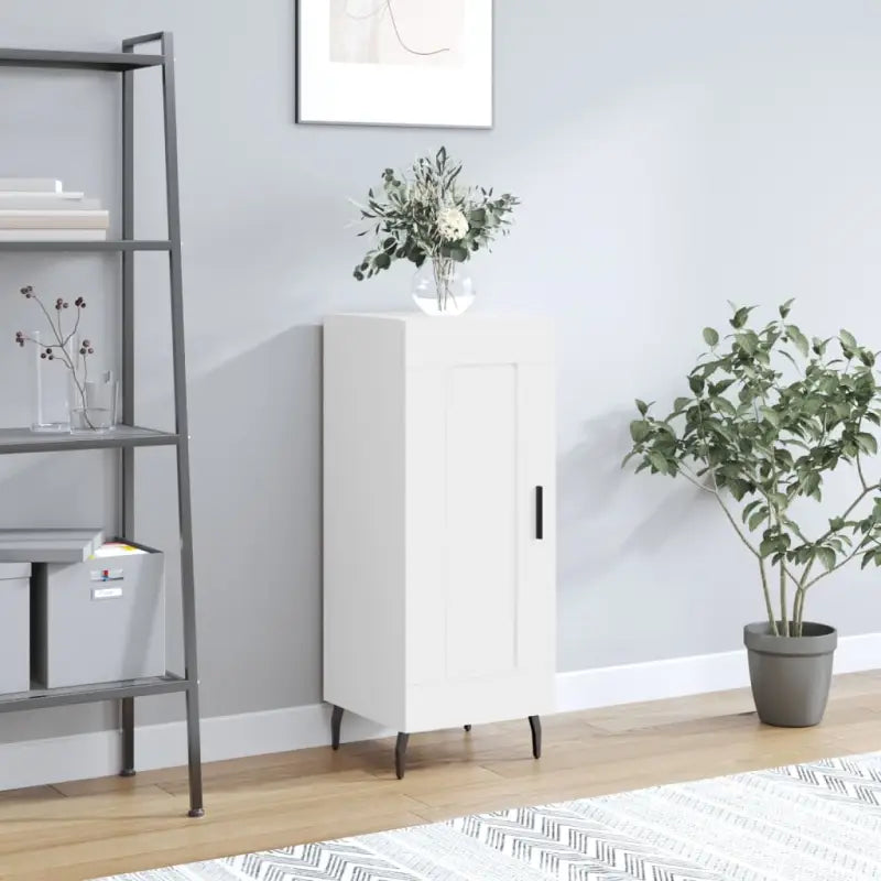 Moderne dressoir met bewerkt hout en metalen poten voor een tijdloze look - Wit / 1 - Dressoirs & buffetkasten