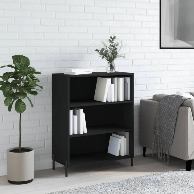 Moderne dressoir met grijs Sonoma eikenafwerking en metalen poten - Zwart / 1 - Dressoirs & buffetkasten