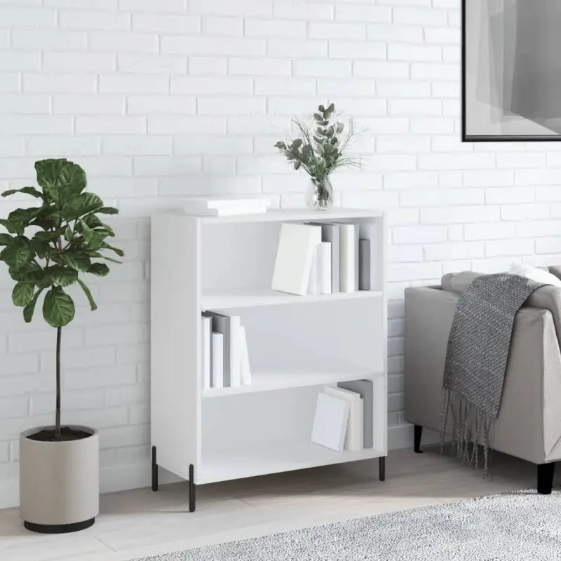 Moderne dressoir met grijs Sonoma eikenafwerking en metalen poten - Wit / 1 - Dressoirs & buffetkasten
