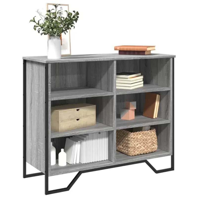 Moderne dressoir met metalen poten en bewerkt hout voor een tijdloze uitstraling - Grijs sonoma / 1 / 91 cm - Dressoirs