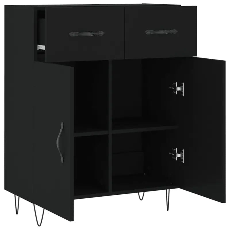 Moderne dressoir met metalen poten en bewerkt hout voor een tijdloze uitstraling - Dressoirs & buffetkasten