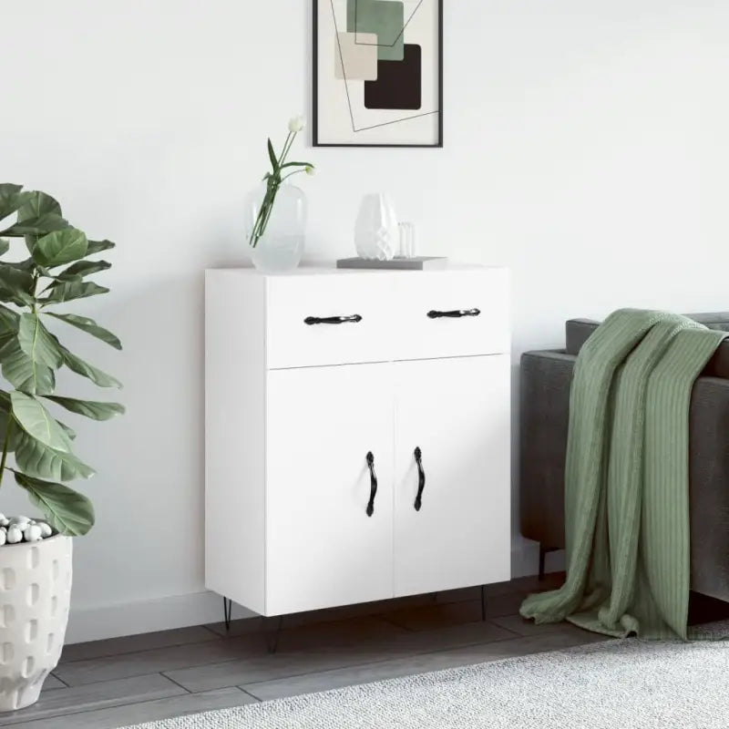 Moderne dressoir met metalen poten en bewerkt hout voor een tijdloze uitstraling - Wit / 1 - Dressoirs & buffetkasten