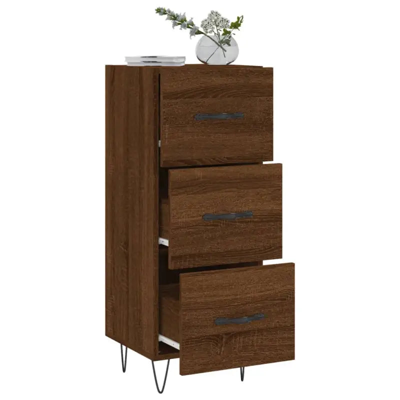 Moderne dressoir met metalen poten en bewerkt hout voor een tijdloze uitstraling - Dressoirs & buffetkasten