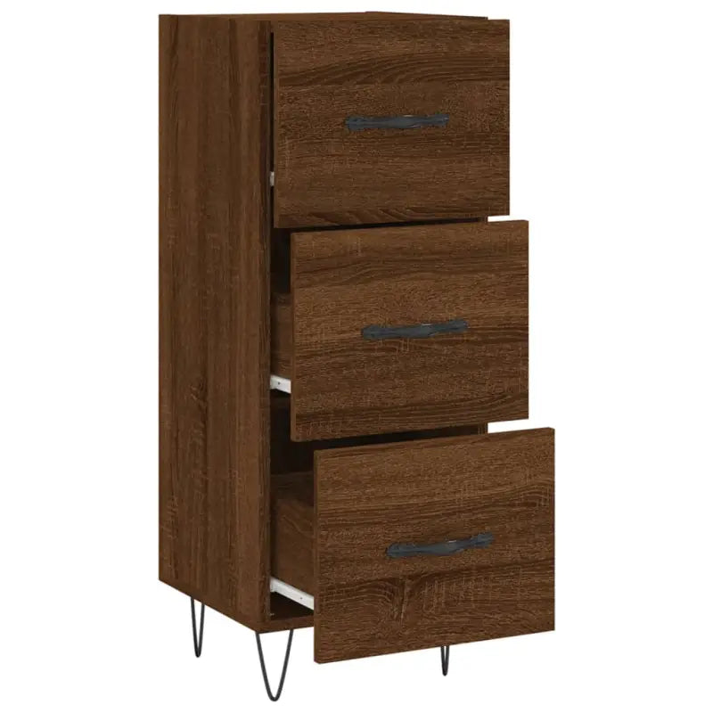 Moderne dressoir met metalen poten en bewerkt hout voor een tijdloze uitstraling - Dressoirs & buffetkasten