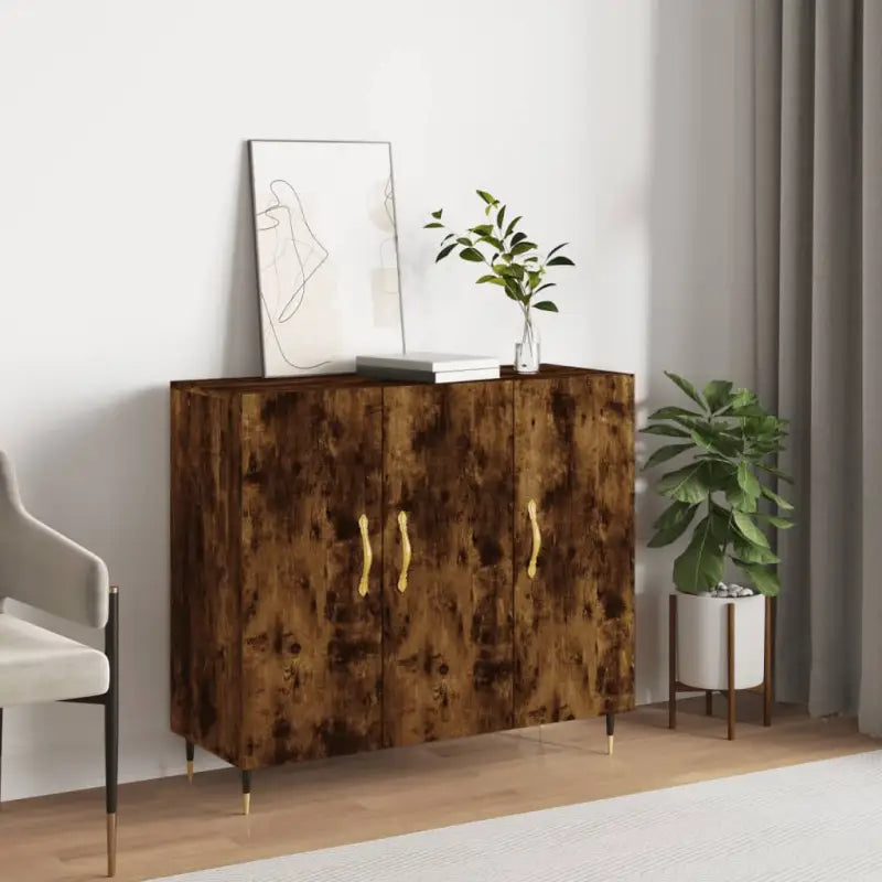 Moderne dressoir met metalen poten en bewerkt hout voor je huis - Dressoirs & buffetkasten