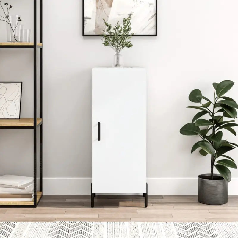 Moderne dressoir met metalen poten en gerookt eiken bewerkt hout - Wit / 1 - Dressoirs & buffetkasten