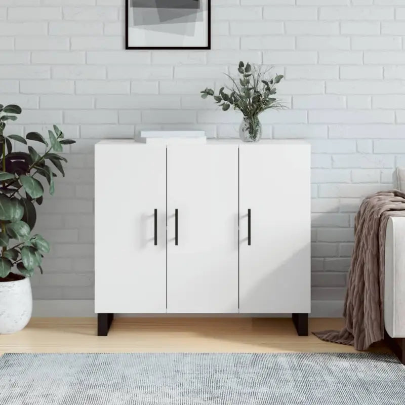 Moderne dressoir met metalen poten van bewerkt hout voor een tijdloze uitstraling - Wit / 1 - Dressoirs & buffetkasten