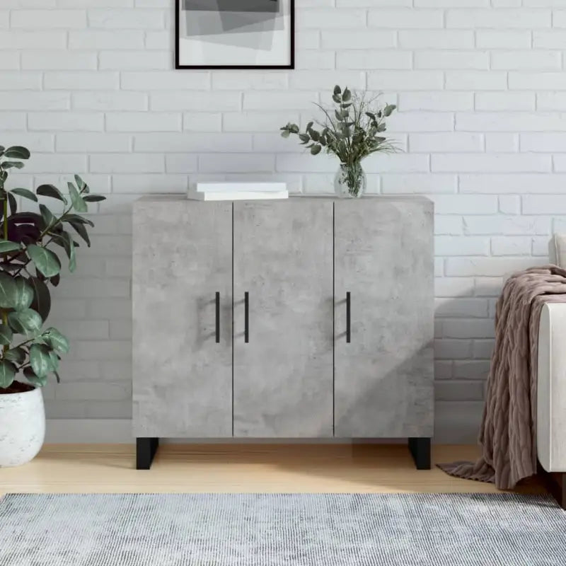 Moderne dressoir met metalen poten van bewerkt hout voor een tijdloze uitstraling - Betongrijs / 1 - Dressoirs &