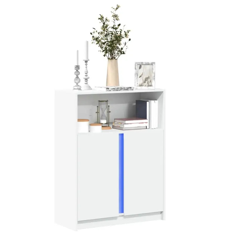 Moderne Dressoir met RGB LED-verlichting en bewerkt hout voor elke stijl - Wit / 1 / 77 cm - Dressoirs & buffetkasten