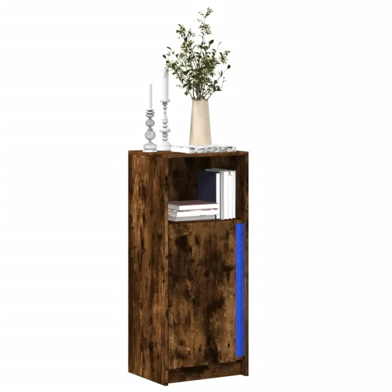 Moderne Dressoir met RGB LED-verlichting en bewerkt hout voor elke stijl - Gerookt eiken / 1 / 42.5 cm - Dressoirs &