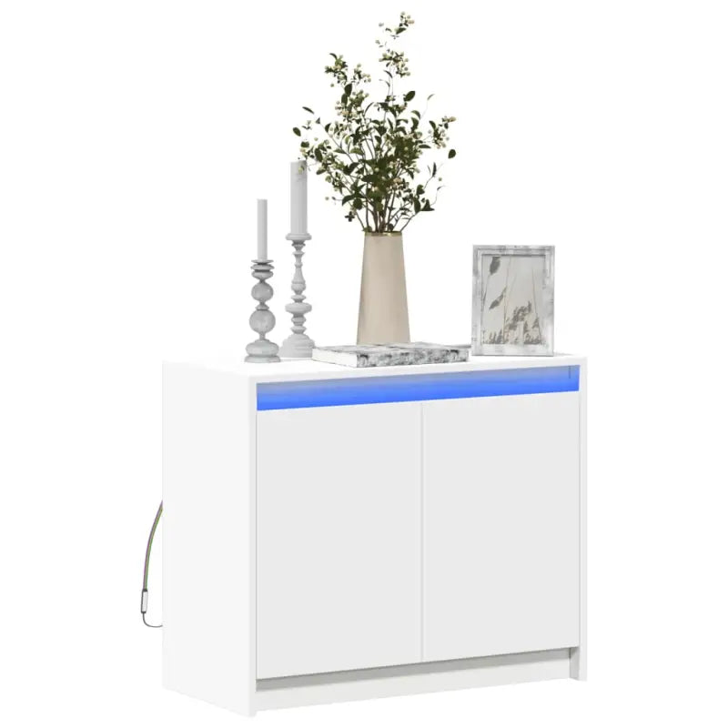 Moderne dressoir met RGB LED-verlichting en bewerkt hout - Wit / 1 - Dressoirs & buffetkasten