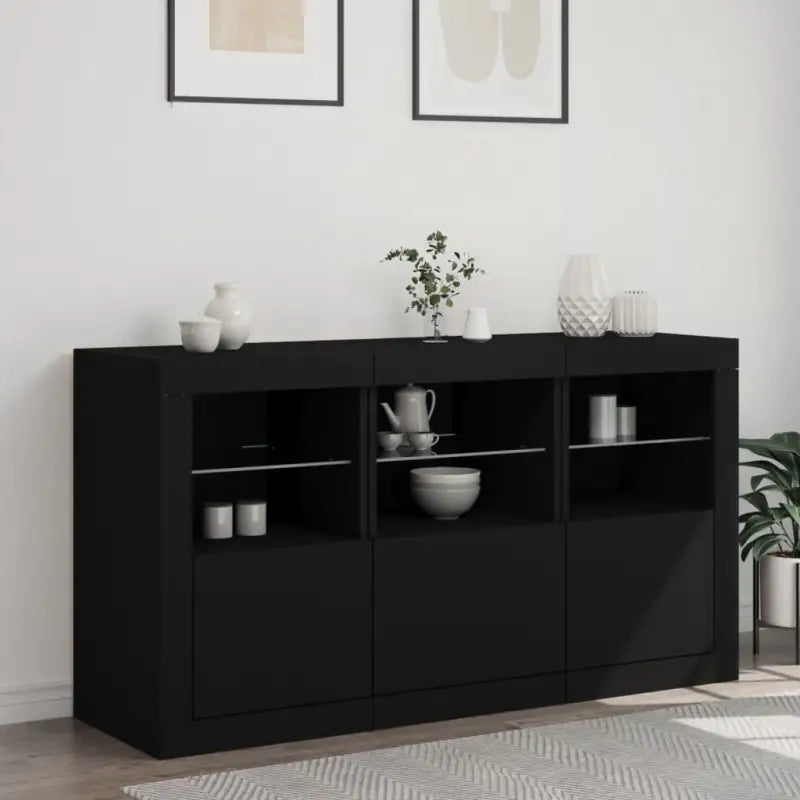 Moderne dressoir met rgb led-verlichting en hoogwaardig bewerkt hout - Dressoirs & buffetkasten