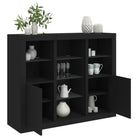 Moderne dressoirs met LED-verlichting en bewerkt hout voor elke stijl - Zwart / 3 - Dressoirs & buffetkasten