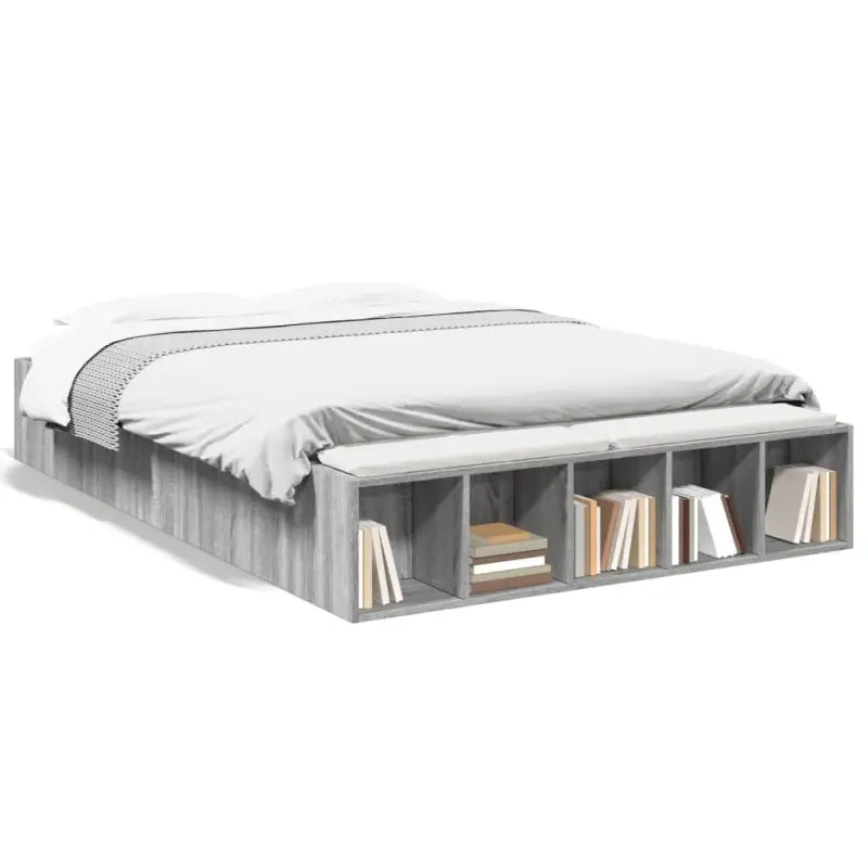 Moderne Grijs Sonoma Bedframe van Bewerkt Hout voor de Slaapkamer - Bedden & bedframes