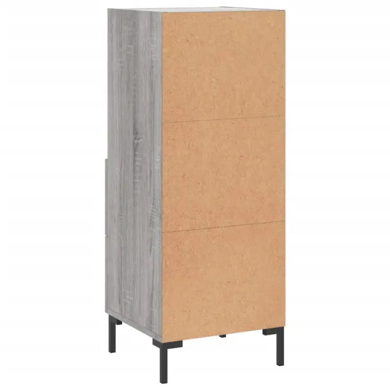 Moderne grijs sonoma dressoir met metalen poten en bewerkt hout - Dressoirs & buffetkasten