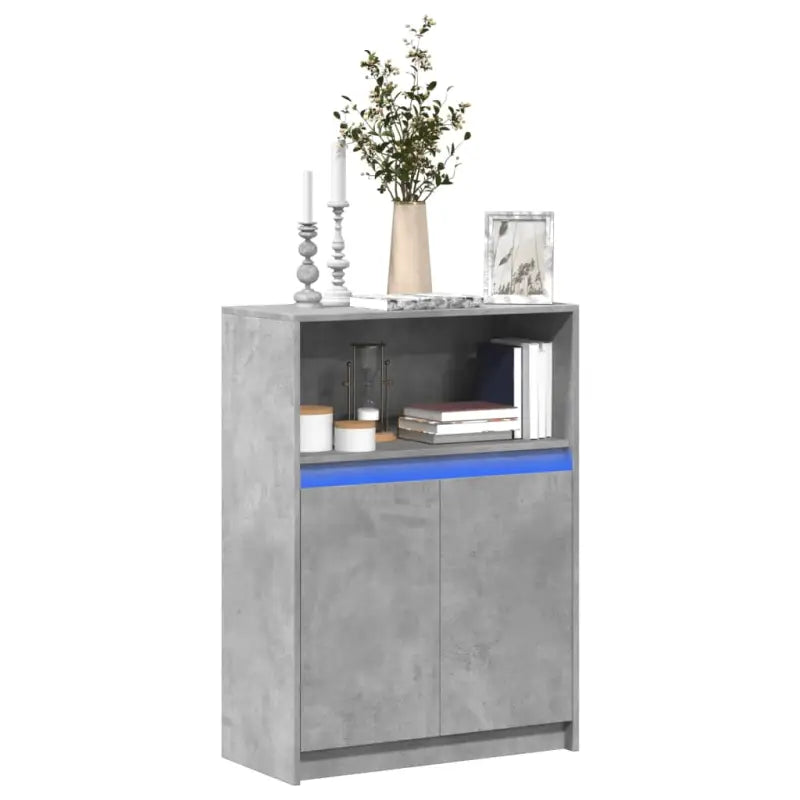 Moderne grijs Sonoma Eiken dressoir met RGB LED-verlichting - Betongrijs / 1 / 72 cm - Dressoirs & buffetkasten