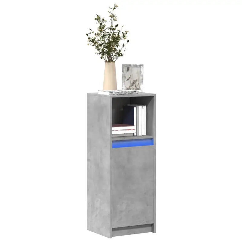 Moderne grijs Sonoma Eiken dressoir met RGB LED-verlichting - Betongrijs / 1 / 38 cm - Dressoirs & buffetkasten