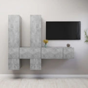 Moderne hangende tv-meubelset van bewerkt hout met veel opbergruimte - Tv-meubels