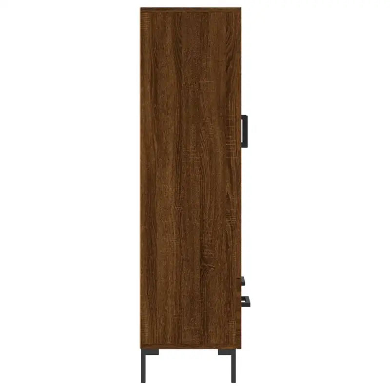 Moderne hoge kast met metalen poten en bewerkt hout - Dressoirs & buffetkasten