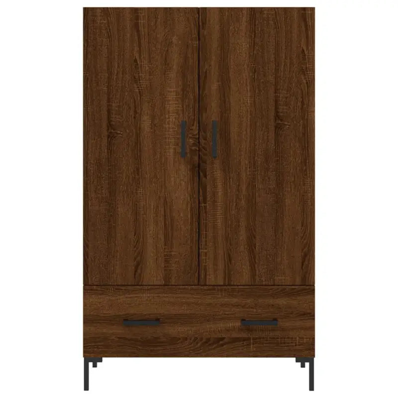 Moderne hoge kast met metalen poten en bewerkt hout - Dressoirs & buffetkasten