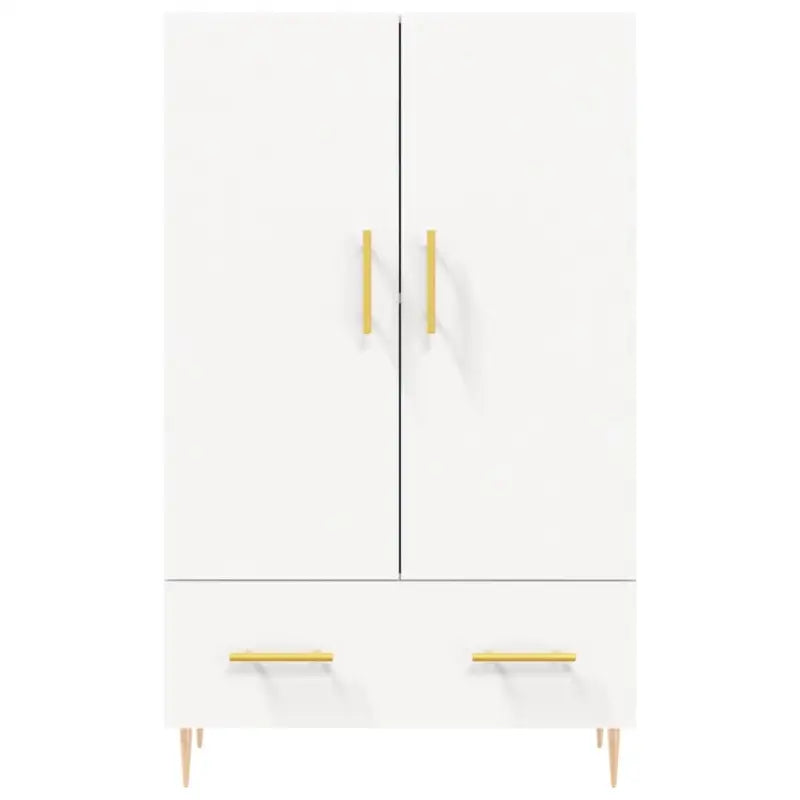 Moderne hoge kast met metalen poten van bewerkt hout - Dressoirs & buffetkasten