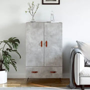 Moderne hoge kast met metalen poten van bewerkt hout - Dressoirs & buffetkasten