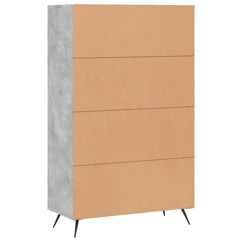 Moderne hoge kast met metalen poten van bewerkt hout - Dressoirs & buffetkasten