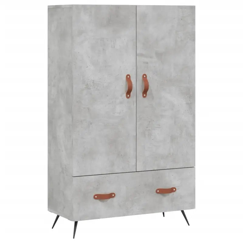 Moderne hoge kast met metalen poten van bewerkt hout - Dressoirs & buffetkasten