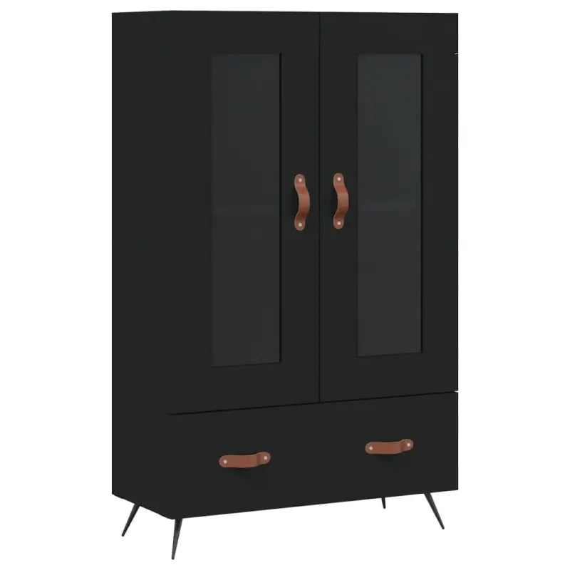 Moderne hoge kast met metalen poten van bewerkt hout - Dressoirs & buffetkasten