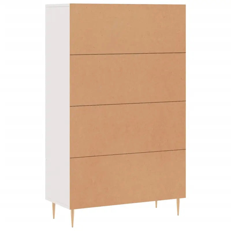 Moderne hoge kast met metalen poten van bewerkt hout - Dressoirs & buffetkasten