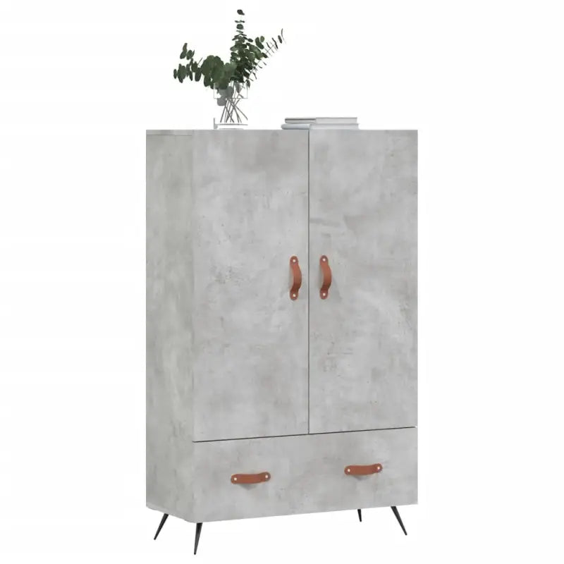 Moderne hoge kast met metalen poten van bewerkt hout - Dressoirs & buffetkasten