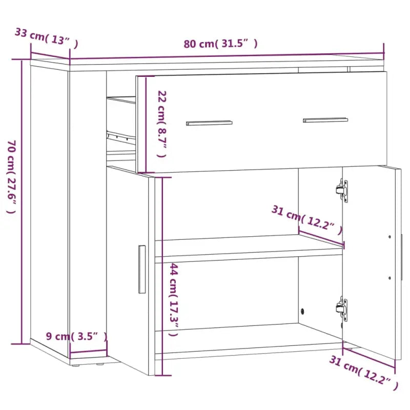 Moderne hoge kast van bewerkt hout voor een stijlvolle uitstraling - Dressoirs & buffetkasten
