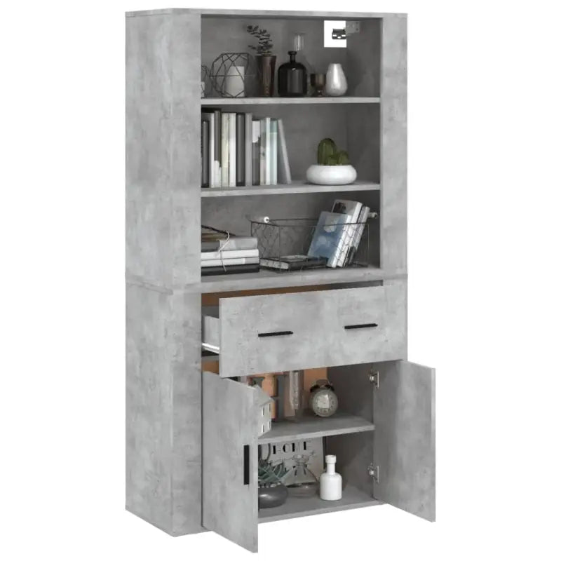 Moderne hoge kast van bewerkt hout voor een stijlvolle uitstraling - Dressoirs & buffetkasten