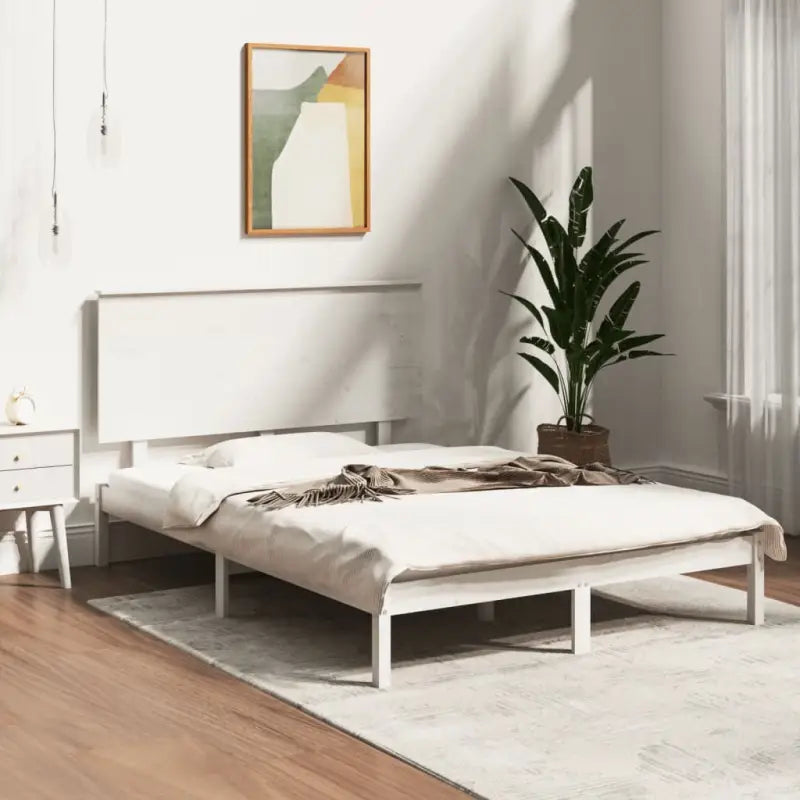 Moderne houten bedframe van massief grenenhout inclusief levering bevat - Wit / 120 x 190 cm - Bedden & bedframes