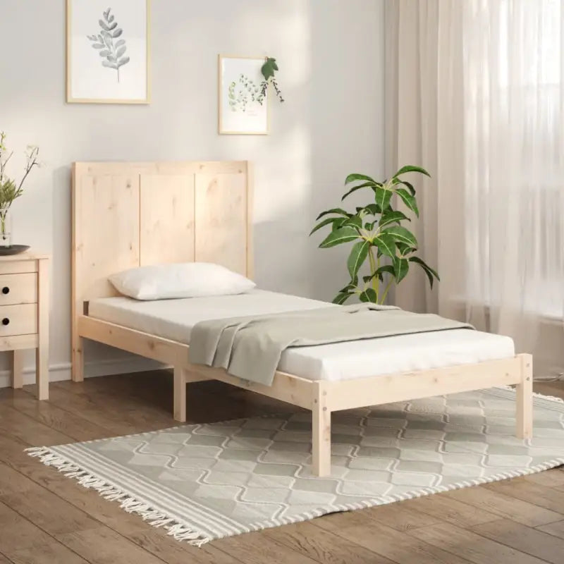 Moderne houten bedframe van massief grenenhout inclusief levering bevat - Naturel / 100 x 200 cm - Bedden & bedframes