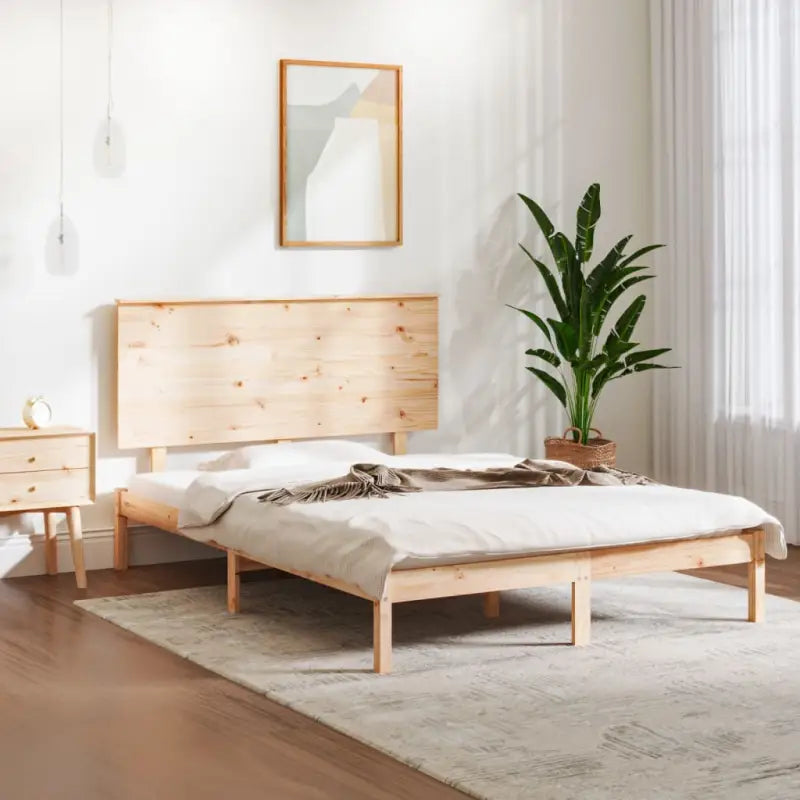 Moderne houten bedframe van massief grenenhout inclusief levering bevat - Bedden & bedframes