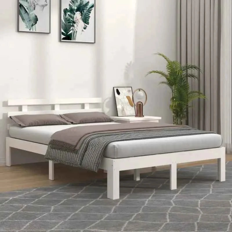 Moderne houten bedframe van massief grenenhout met levering bevat