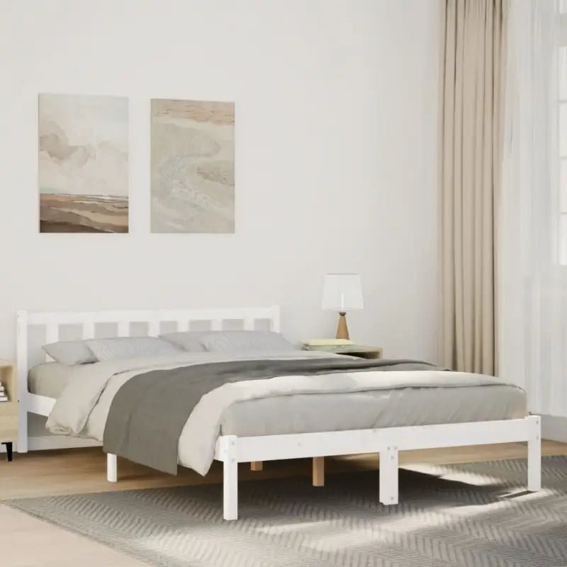 Moderne houten bedframe van massief grenenhout voor stijlvolle slaapkamers - Bedden & bedframes