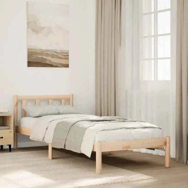 Moderne houten bedframe van massief grenenhout voor stijlvolle slaapkamers