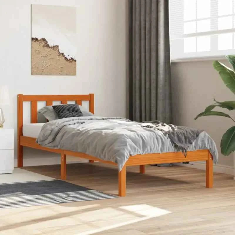 Moderne houten bedframe van massief grenenhout voor stijlvolle slaapkamers
