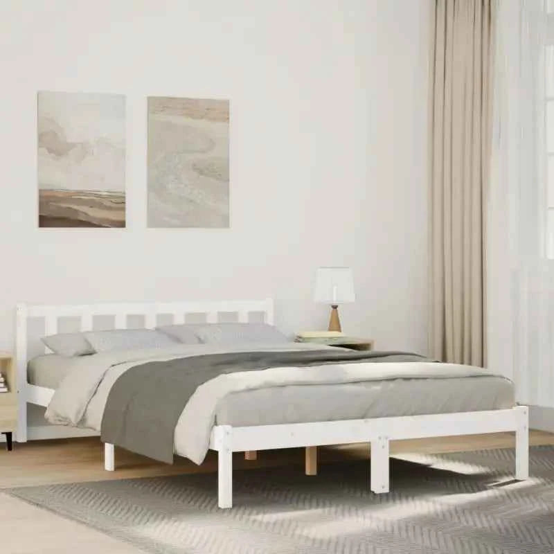 Moderne houten bedframe van massief grenenhout voor stijlvolle slaapkamers