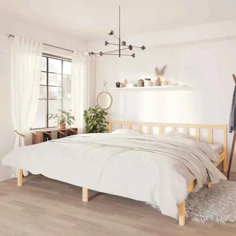 Moderne houten bedframe van massief grenenhout voor stijlvolle slaapkamers