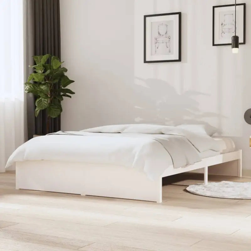 Moderne houten bedframes van massief grenenhout voor een stijlvolle slaapkamer - Wit / 140 x 190 cm - Bedden & bedframes