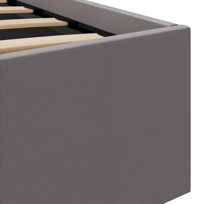 Moderne hydraulische eenpersoonsbed met multiplex lattenbodem en kunstleren bekleding - Bedden & bedframes