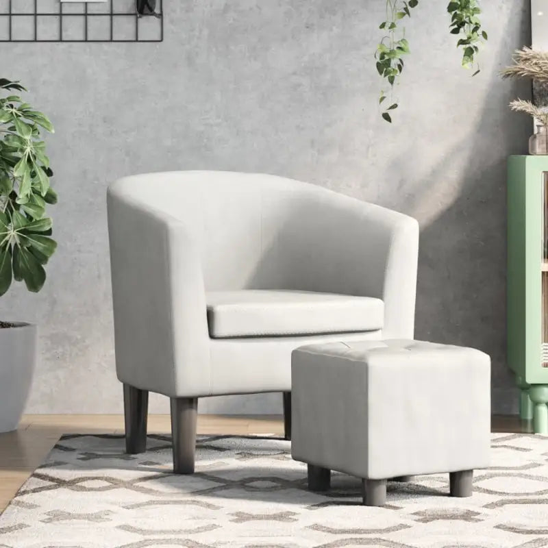 Moderne kuipstoel met duurzaam materiaal voor woonkamer en kantoor - Wit / 1 / Met voetenbank - Fauteuils &
