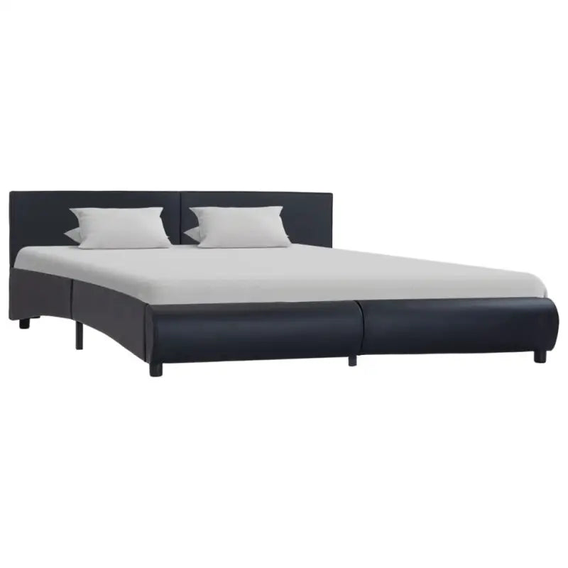 Moderne kunstleren bedframe met gepoedercoat stalen frame voor een elegante slaapkamer - Bedden & bedframes